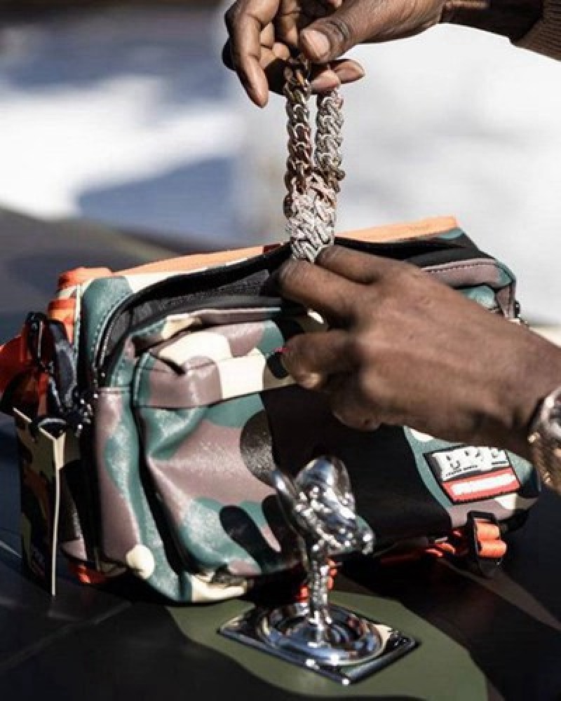 Camo Sprayground Young Dolph Crossbody Bags | 79640-SXWB