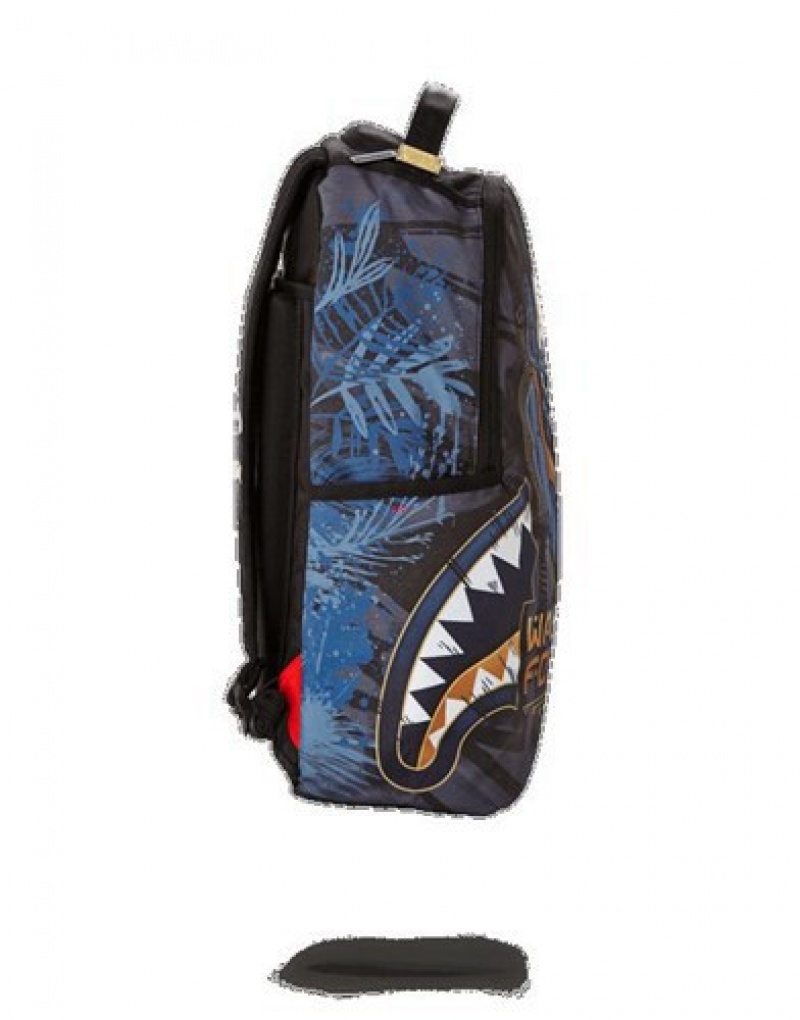 Dark Blue Sprayground Wakanda Forever Backpacks | 79682-CWQZ