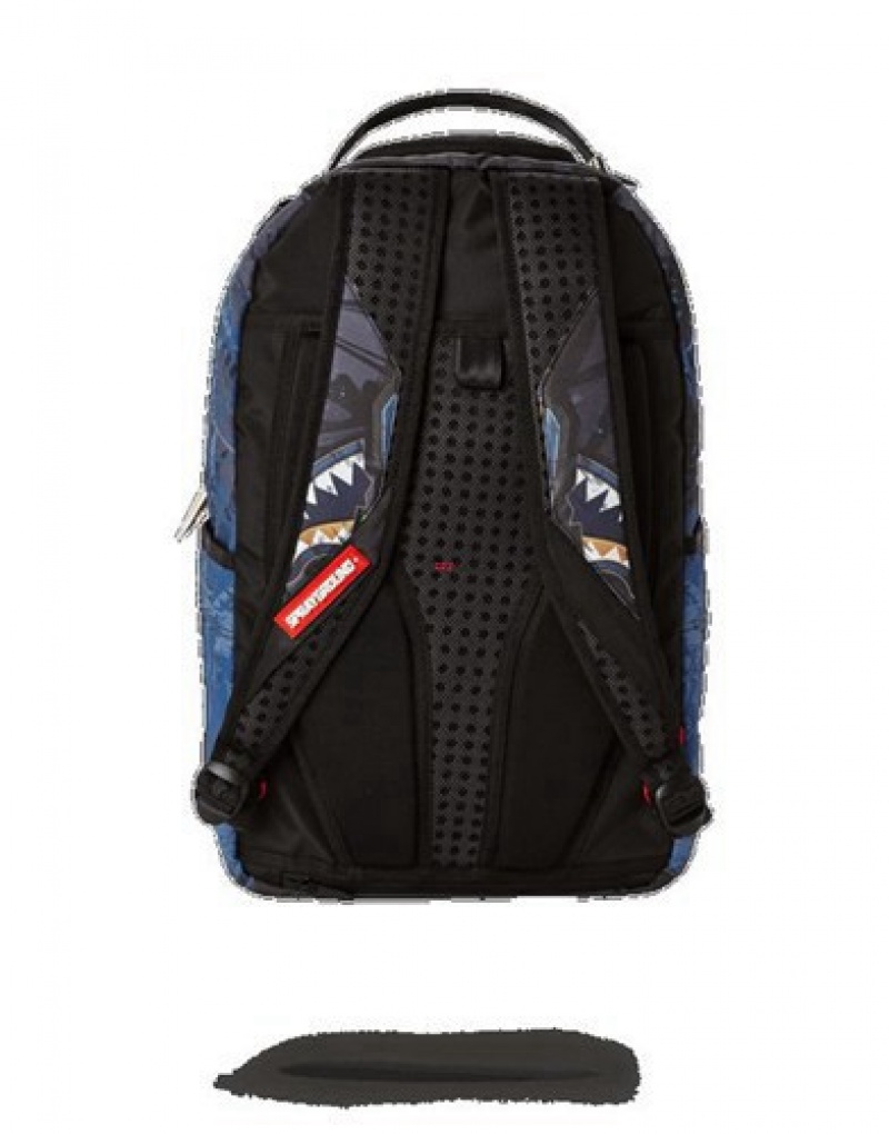 Dark Blue Sprayground Wakanda Forever Backpacks | 79682-CWQZ