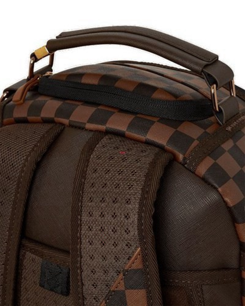 Dark Brown Sprayground Checkmate Royale (Dlxv) Backpacks | 45170-GLWQ