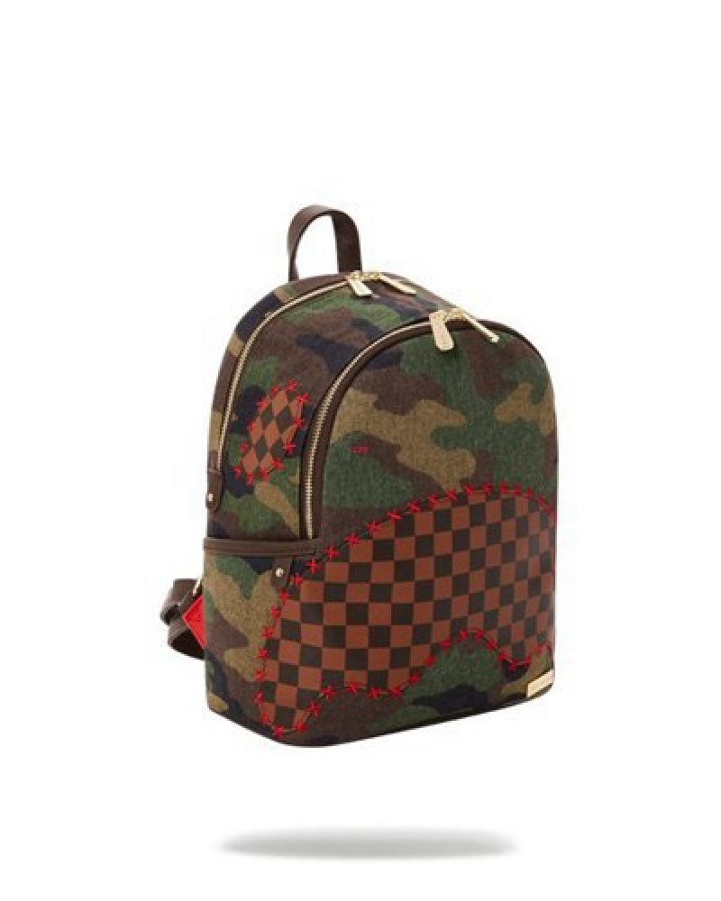 Dark Brown Sprayground The Paradoxx Shark Savage Backpacks | 40138-TFBH