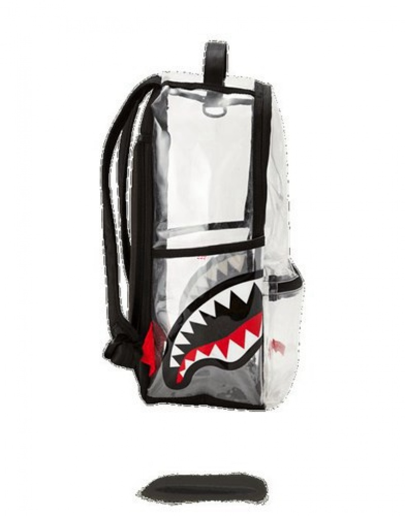 Dark Grey Sprayground 20/20 Vision Double Cargo Side Shark Backpacks | 04761-NJRB