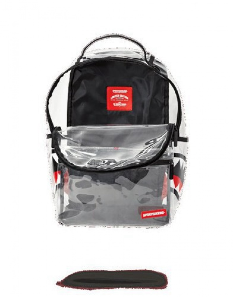 Dark Grey Sprayground 20/20 Vision Double Cargo Side Shark Backpacks | 04761-NJRB