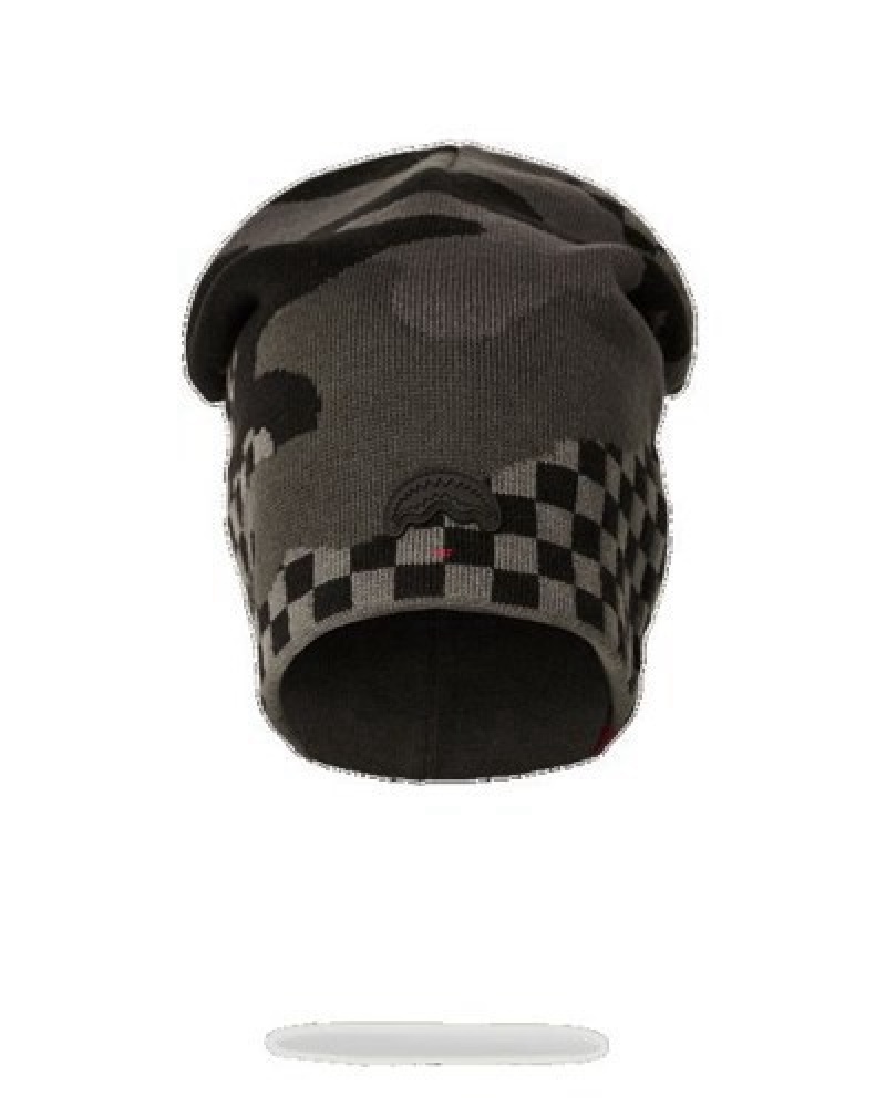 Dark Grey Sprayground 3am Never Sleep Slouch Beanie | 09214-DNSZ