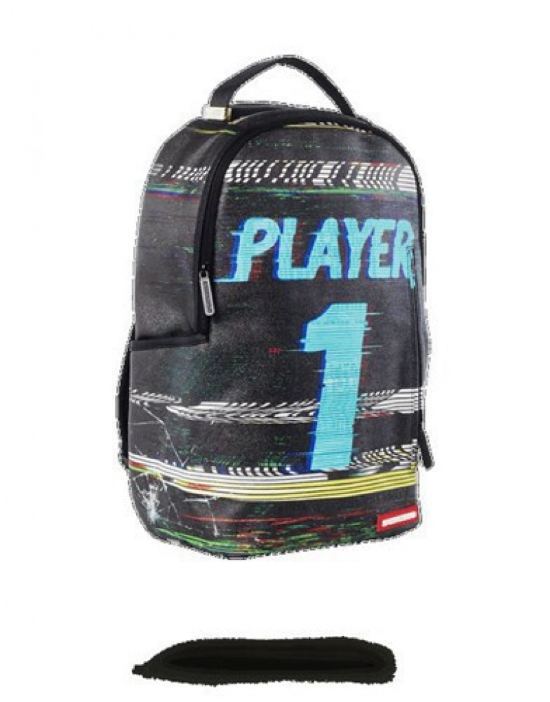 Dark Grey Sprayground Player #1 Backpacks | 17592-LFVA