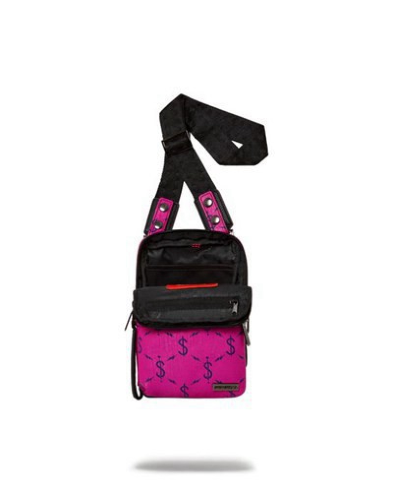 Deep Pink Sprayground Napdragon Crossbody Bags | 47096-ZGVS