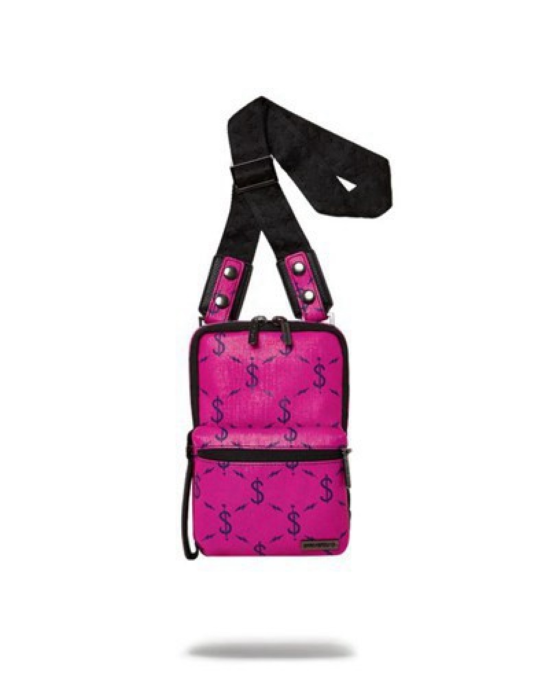 Deep Pink Sprayground Napdragon Crossbody Bags | 47096-ZGVS