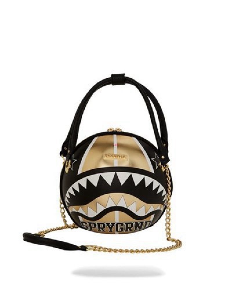 Gold Sprayground Harlem Globetrotters Basketball Handbag | 73596-AVWC