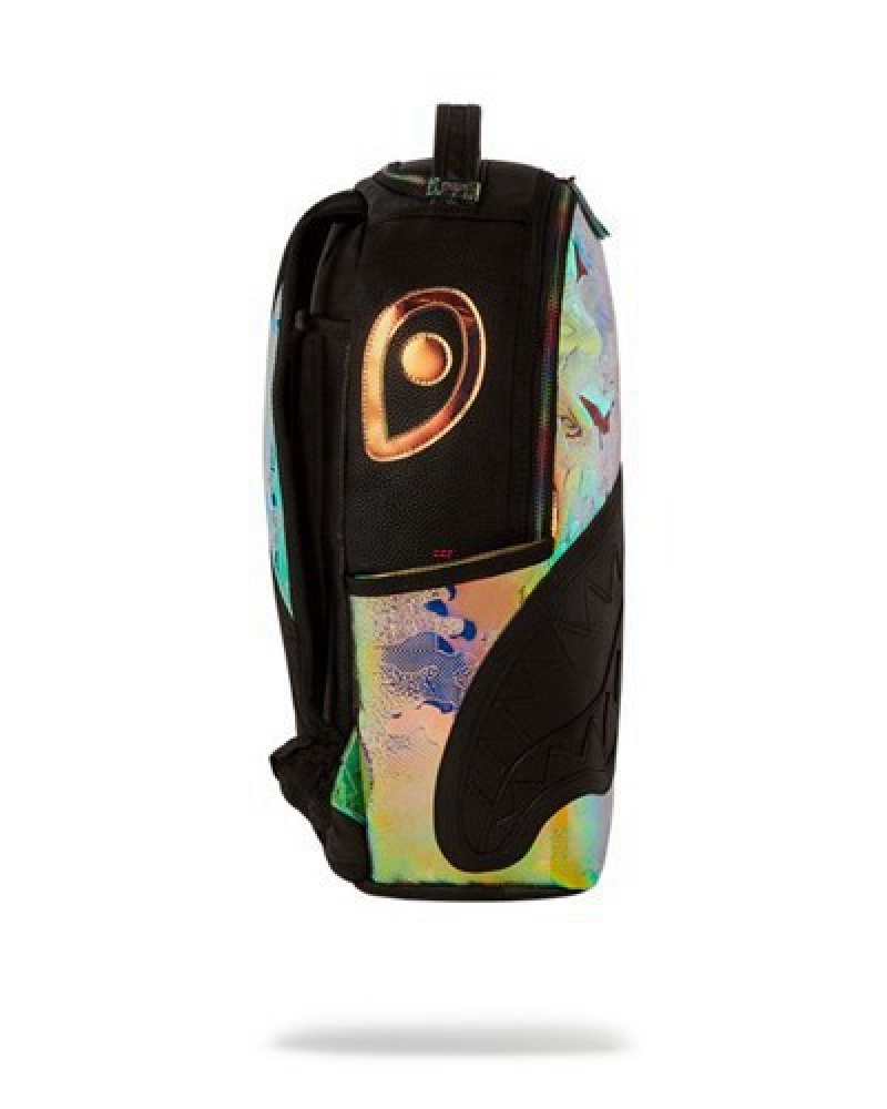 Gold Sprayground Magic City (Dlxv) Backpacks | 17960-NQFK