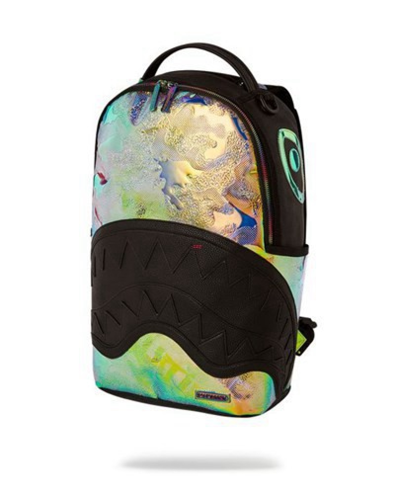 Gold Sprayground Magic City (Dlxv) Backpacks | 17960-NQFK