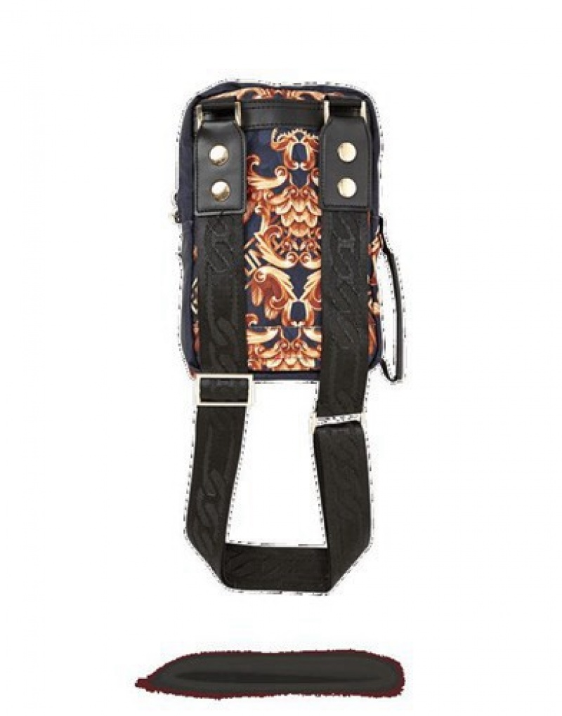 Gold Sprayground Palace Of Sharks Crossbody Bags | 37198-OXEV