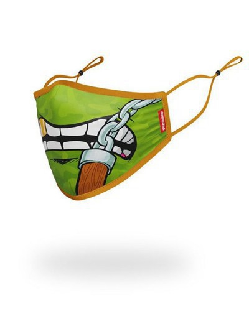 Green Sprayground Adult Tmnt: Michelangelo Shark Form Fitting-covering Face Masks | 28471-EWVH