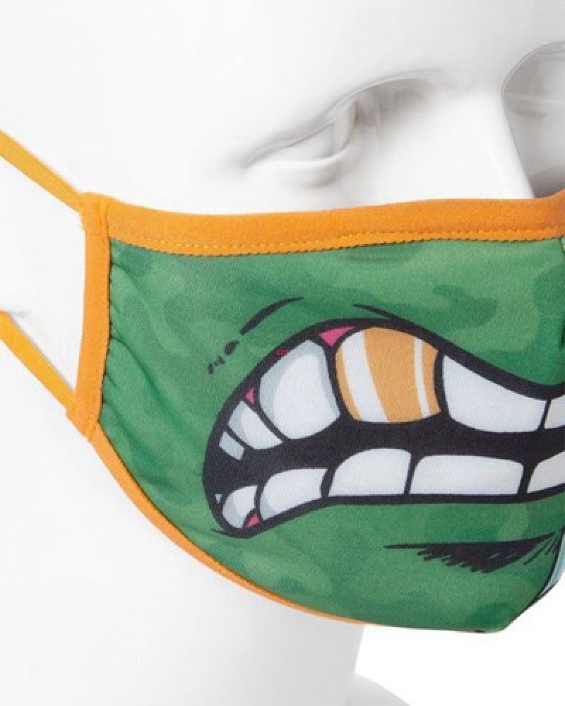 Green Sprayground Adult Tmnt: Michelangelo Shark Form Fitting-covering Face Masks | 28471-EWVH