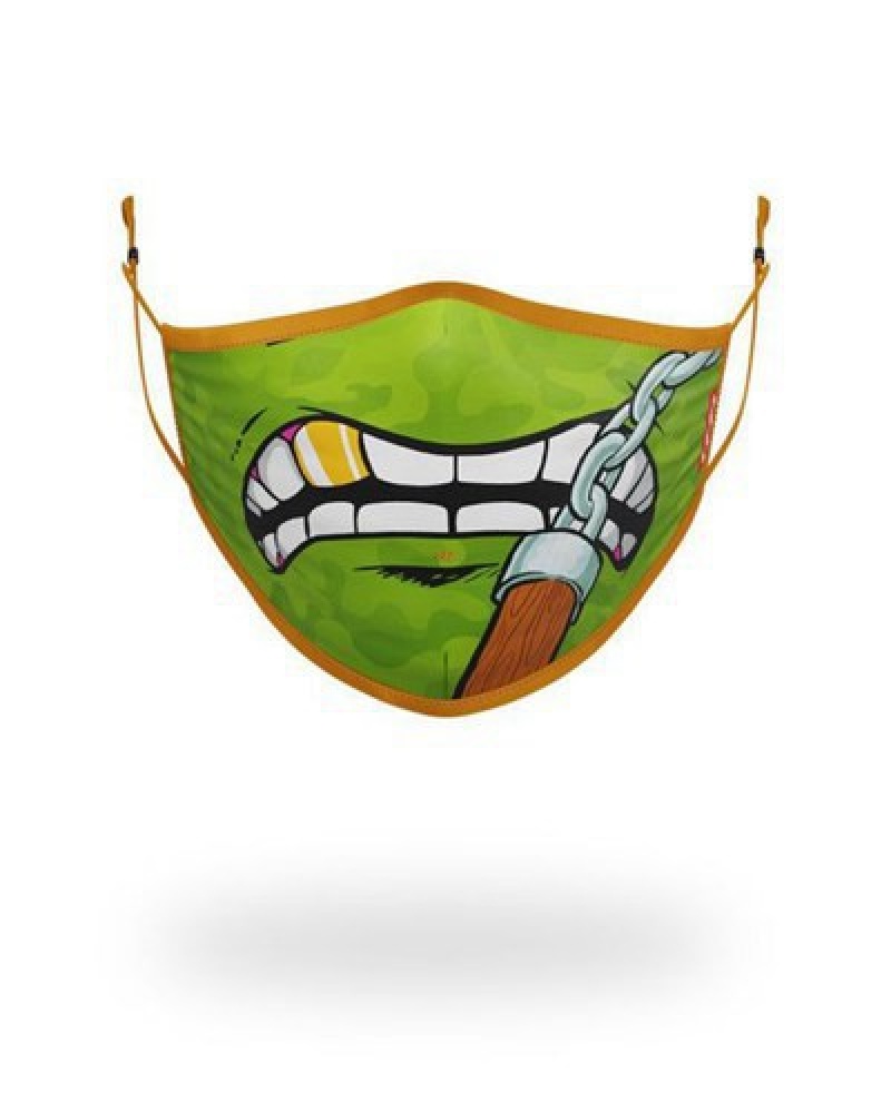 Green Sprayground Adult Tmnt: Michelangelo Shark Form Fitting-covering Face Masks | 28471-EWVH