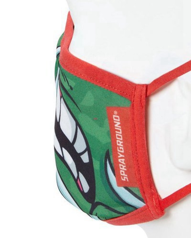 Green Sprayground Adult Tmnt: Raphael Shark Form Fitting-covering Face Masks | 29371-BKLZ