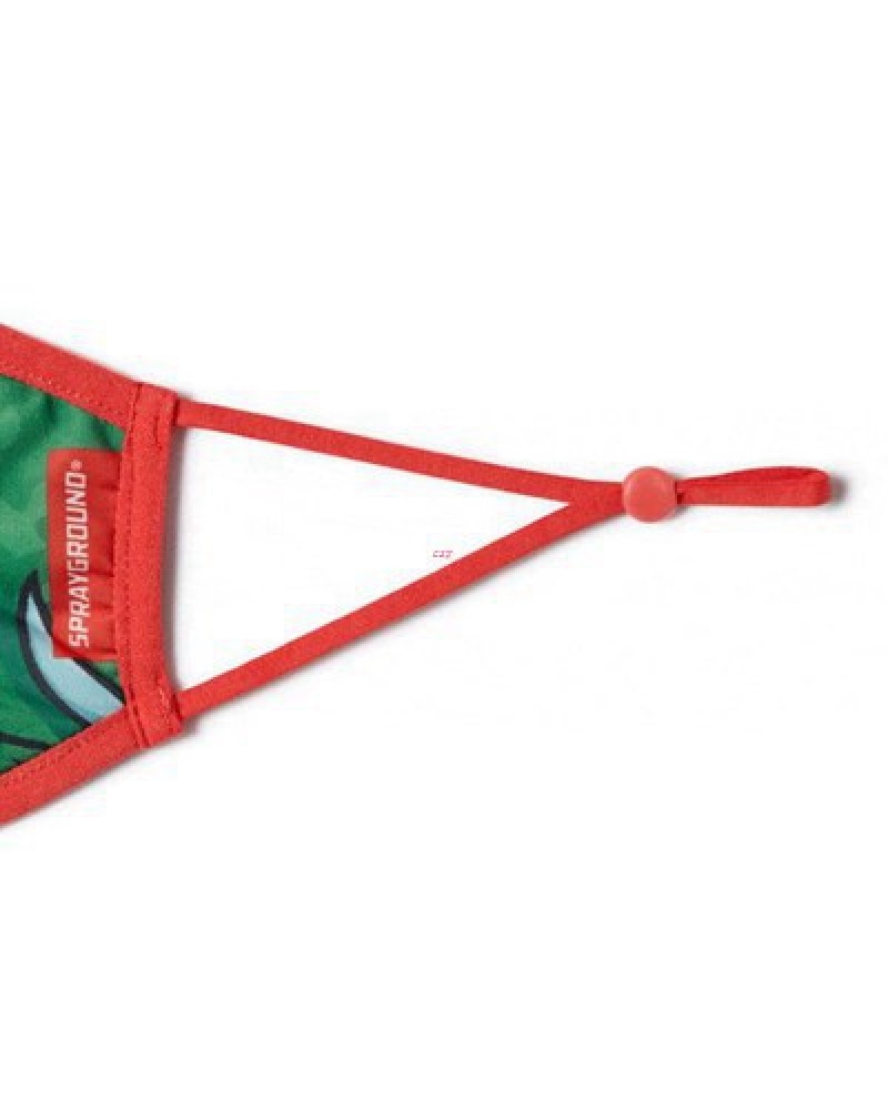 Green Sprayground Adult Tmnt: Raphael Shark Form Fitting-covering Face Masks | 29371-BKLZ