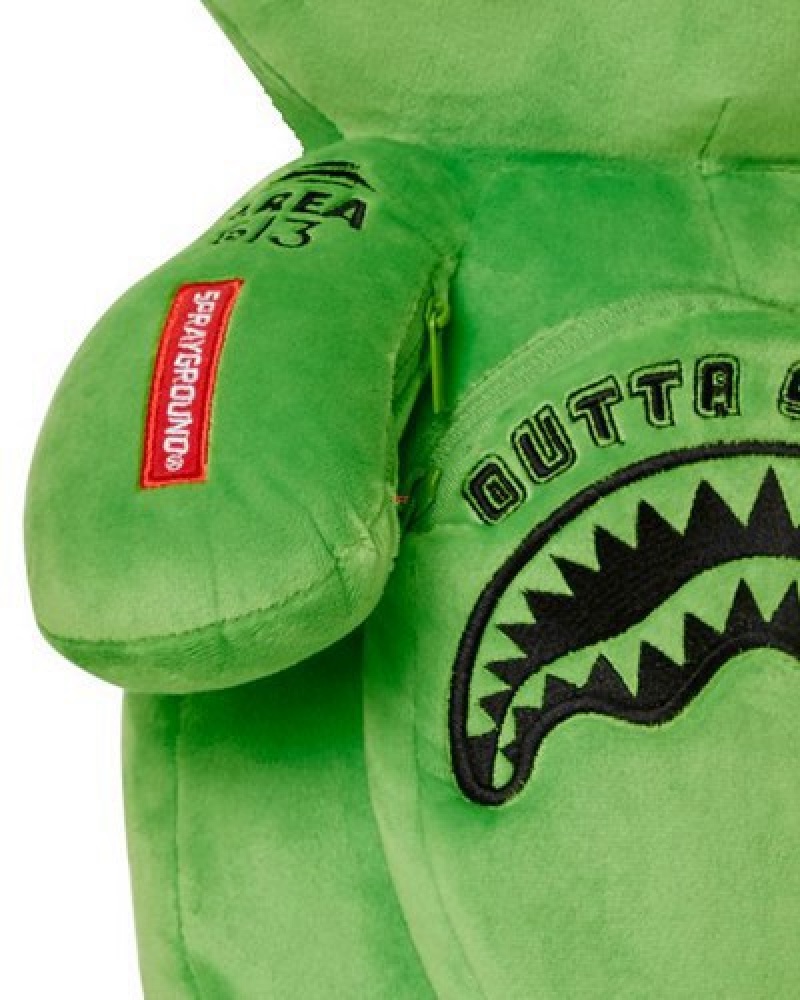 Green Sprayground Alien Plush Backpacks | 14983-BMTU