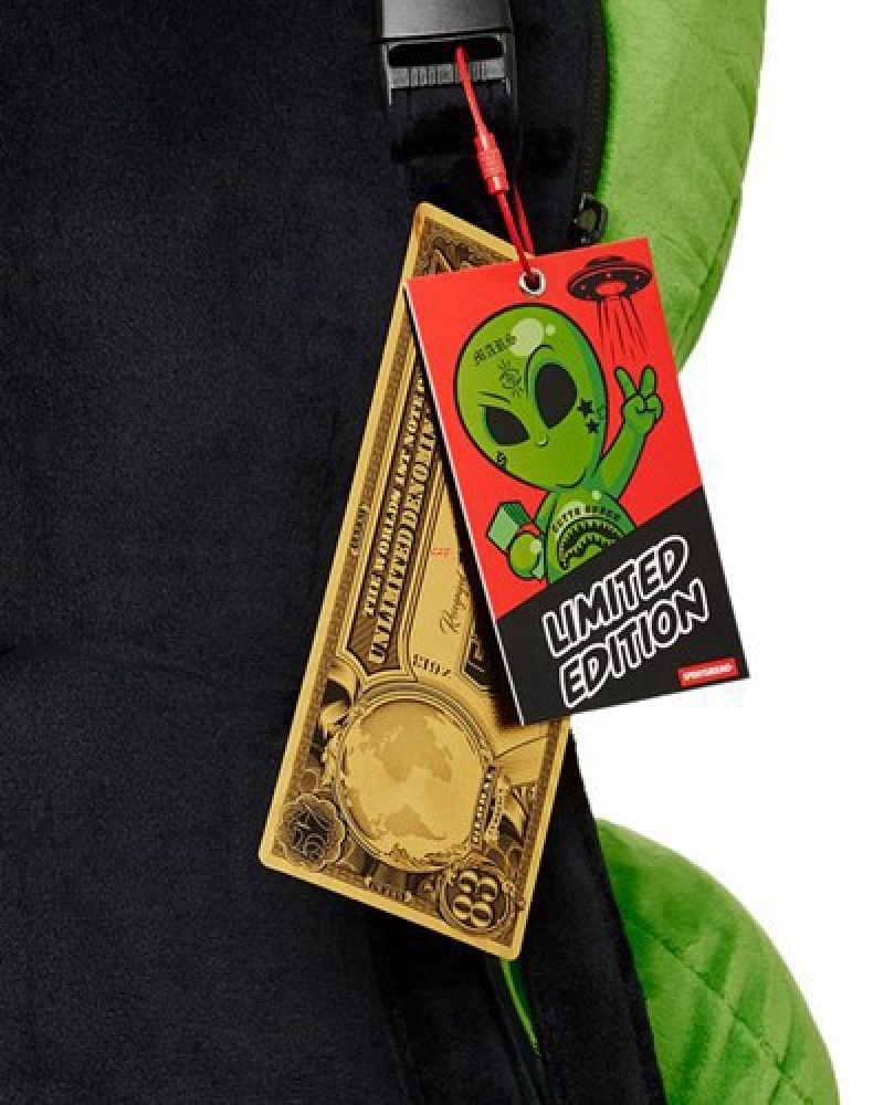 Green Sprayground Alien Plush Backpacks | 14983-BMTU