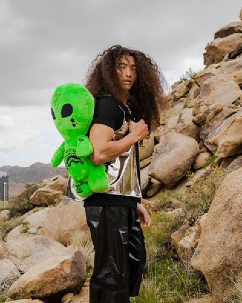 Green Sprayground Alien Plush Backpacks | 14983-BMTU