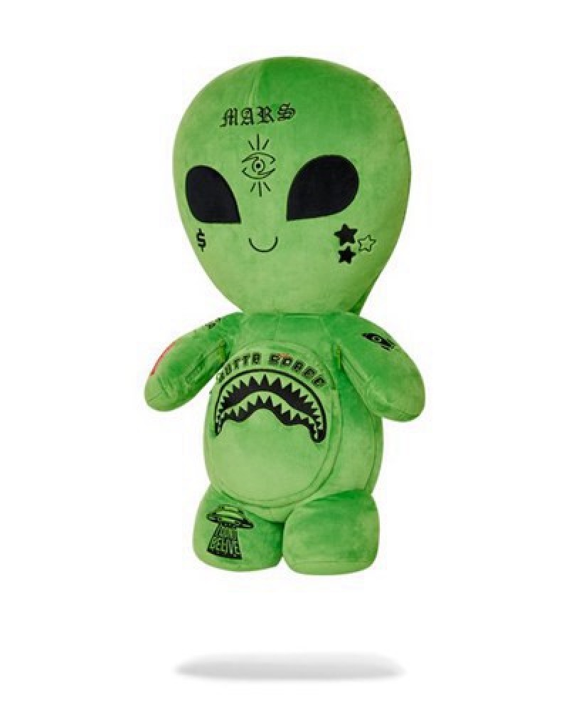 Green Sprayground Alien Plush Backpacks | 14983-BMTU