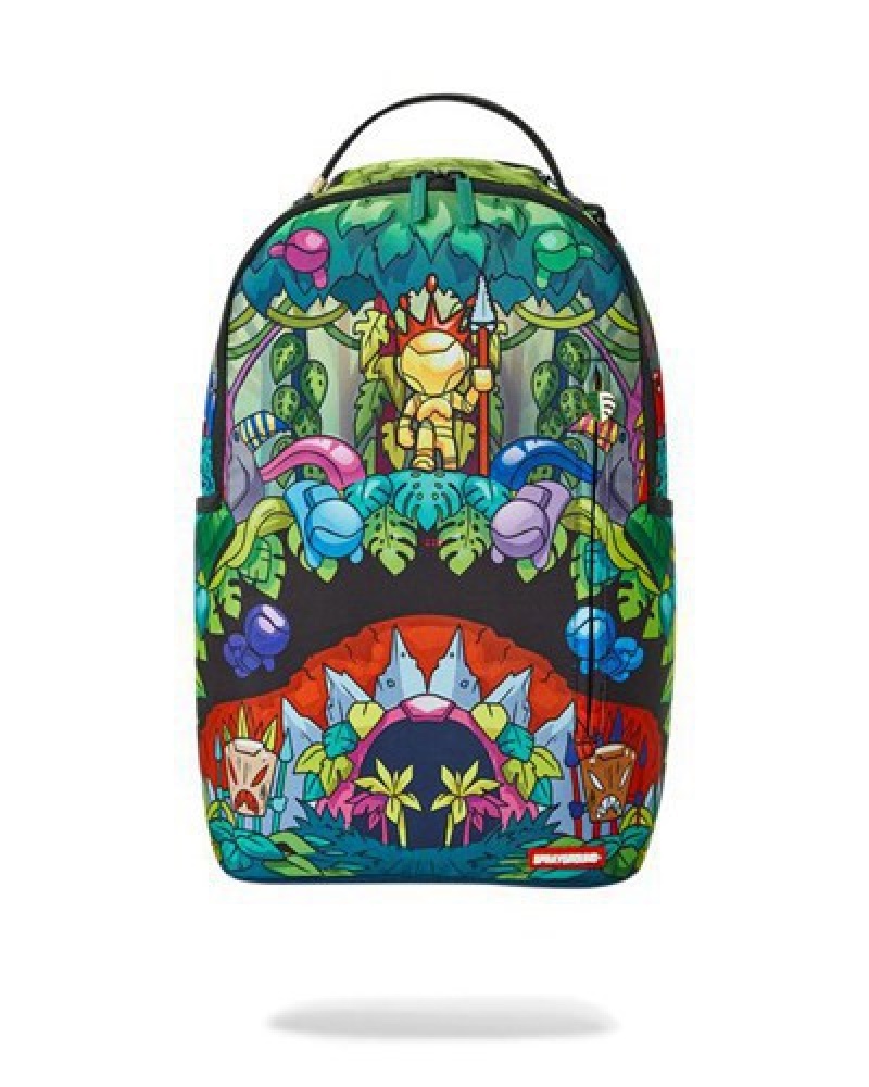 Green Sprayground Astro Big Bang (Dlxv) Backpacks | 60412-LESZ