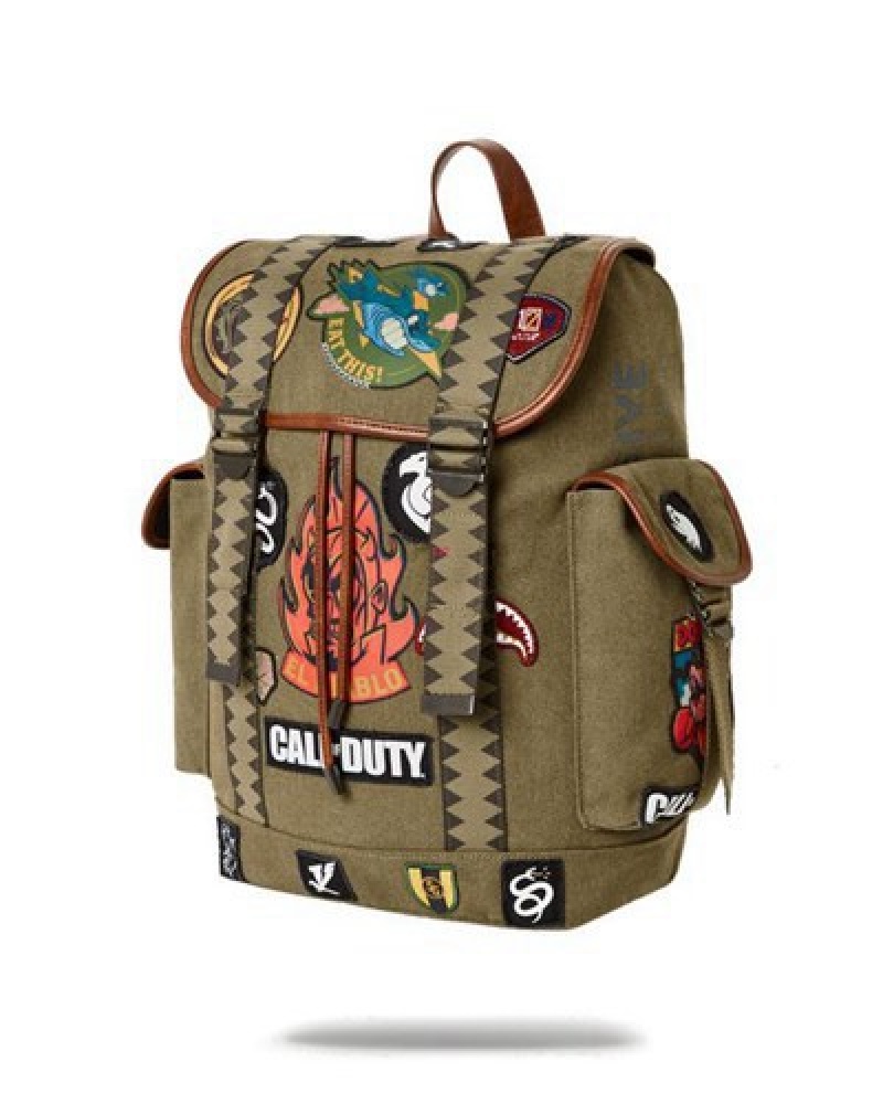 Green Sprayground Call Of Duty El Diablo Monte Carlo Backpacks | 61275-XAOD