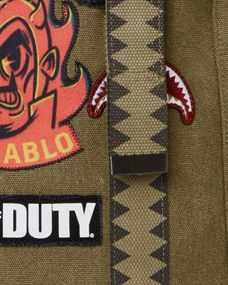 Green Sprayground Call Of Duty El Diablo Monte Carlo Backpacks | 61275-XAOD