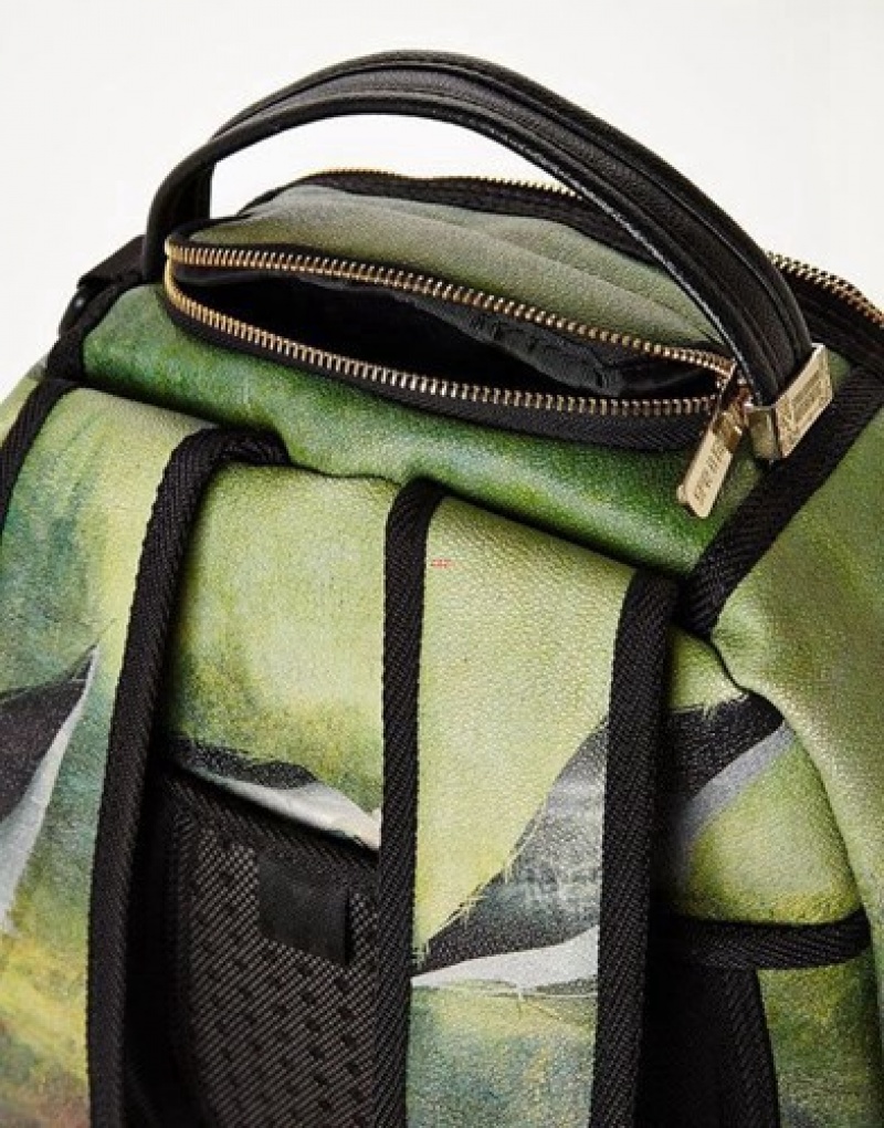 Green Sprayground Hidden Stash Backpacks | 60798-FCHP