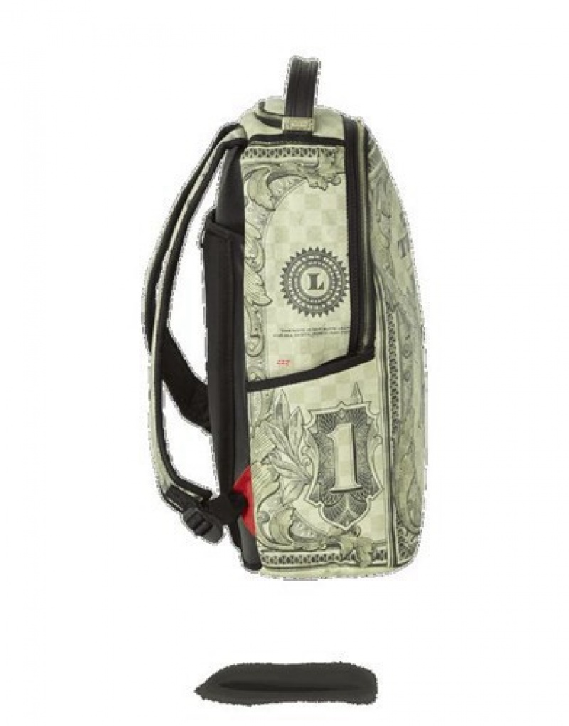 Green Sprayground In God We Trust (One Of One) Backpacks | 50316-CFJP