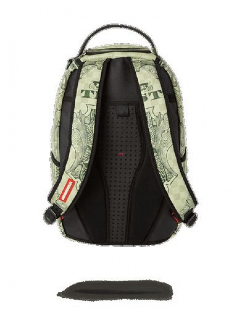 Green Sprayground In God We Trust (One Of One) Backpacks | 50316-CFJP