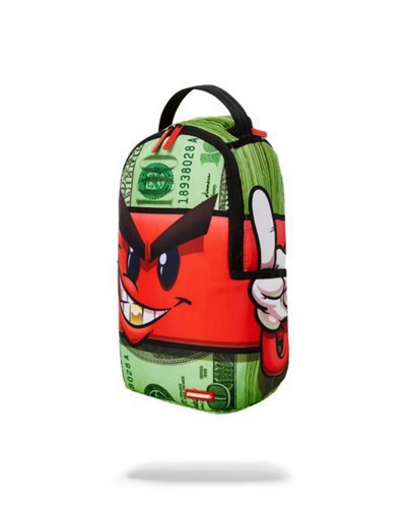 Green Sprayground Little Big Money Mini Backpacks | 45032-BEML