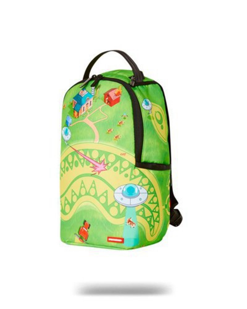 Green Sprayground Mini Alien Farm Backpacks | 32580-DCIT