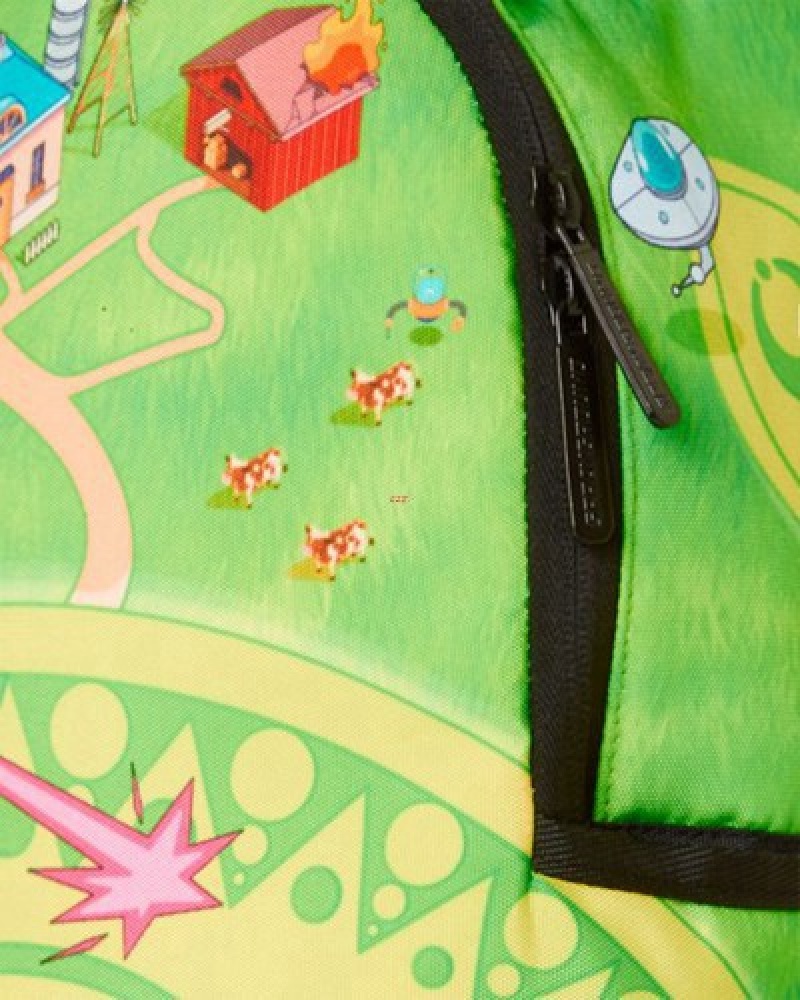 Green Sprayground Mini Alien Farm Backpacks | 32580-DCIT