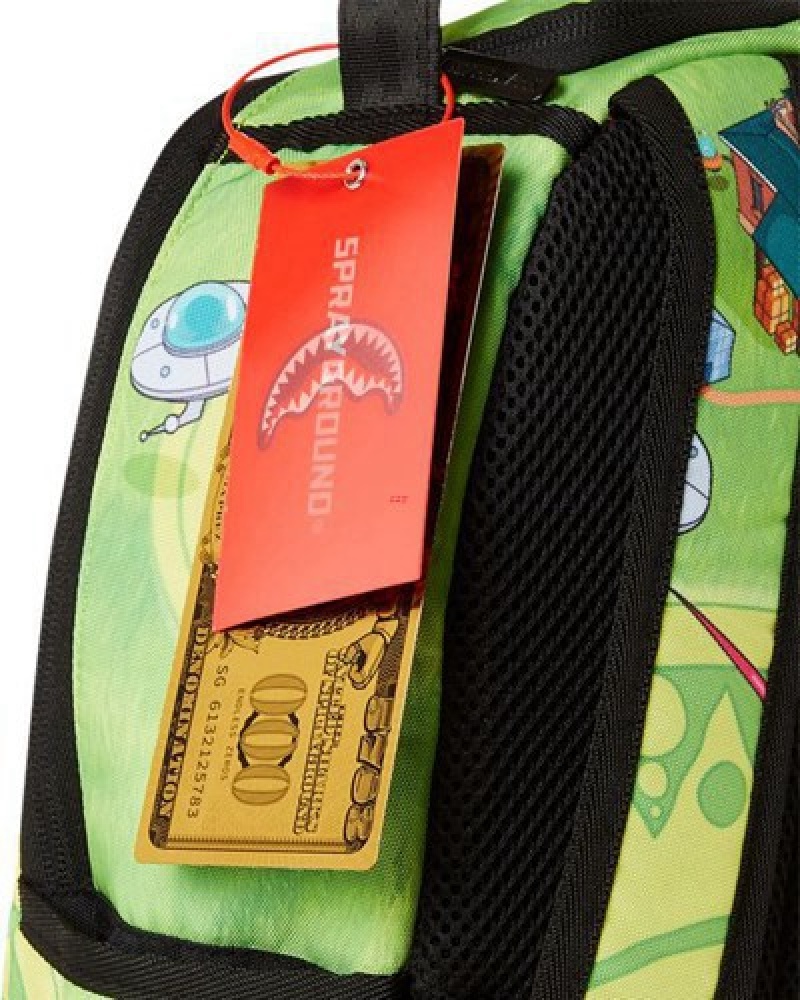 Green Sprayground Mini Alien Farm Backpacks | 32580-DCIT