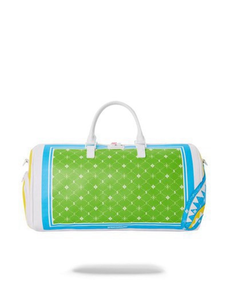 Green Sprayground Modus Operandi Chameleon Duffle Bags | 79068-WVQF