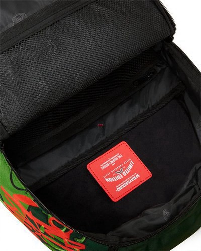 Green Sprayground Money Boys Dollaz (Dlxr) Backpacks | 65078-EKXL