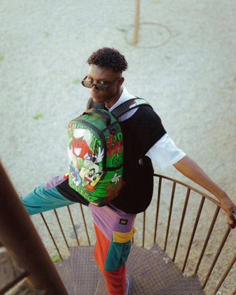 Green Sprayground Money Boys Dollaz (Dlxr) Backpacks | 65078-EKXL