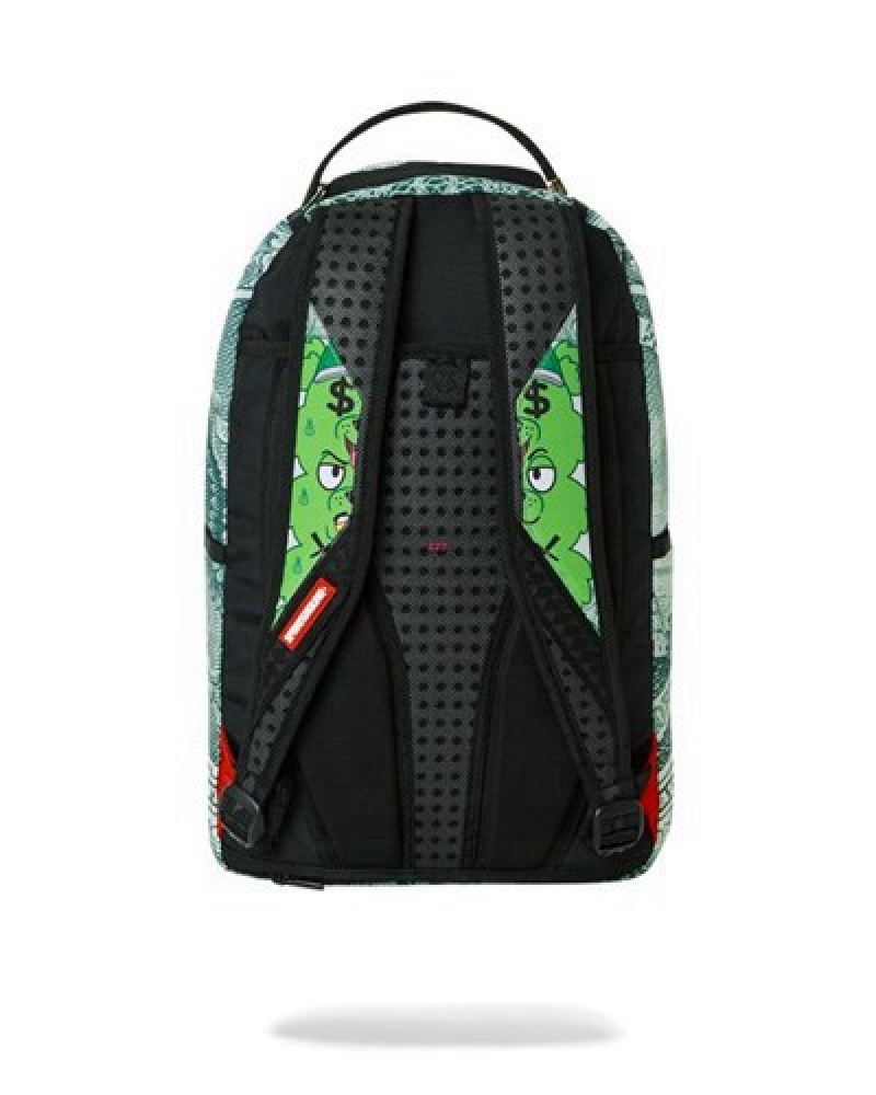 Green Sprayground Moneybear Seeing Triple Backpacks | 84732-HVZF