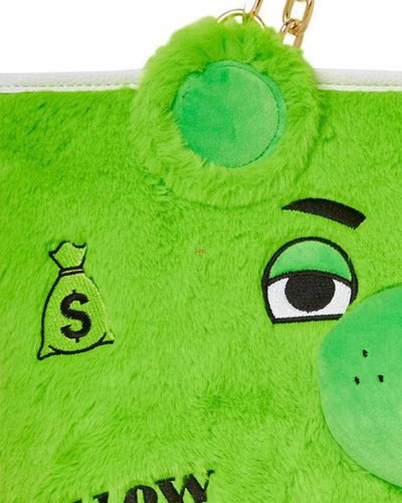 Green Sprayground Plush Moneybear Tote Bags | 58902-RJXW