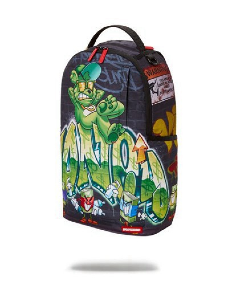 Green Sprayground Private Property (Dlxr) Backpacks | 41873-XDYU