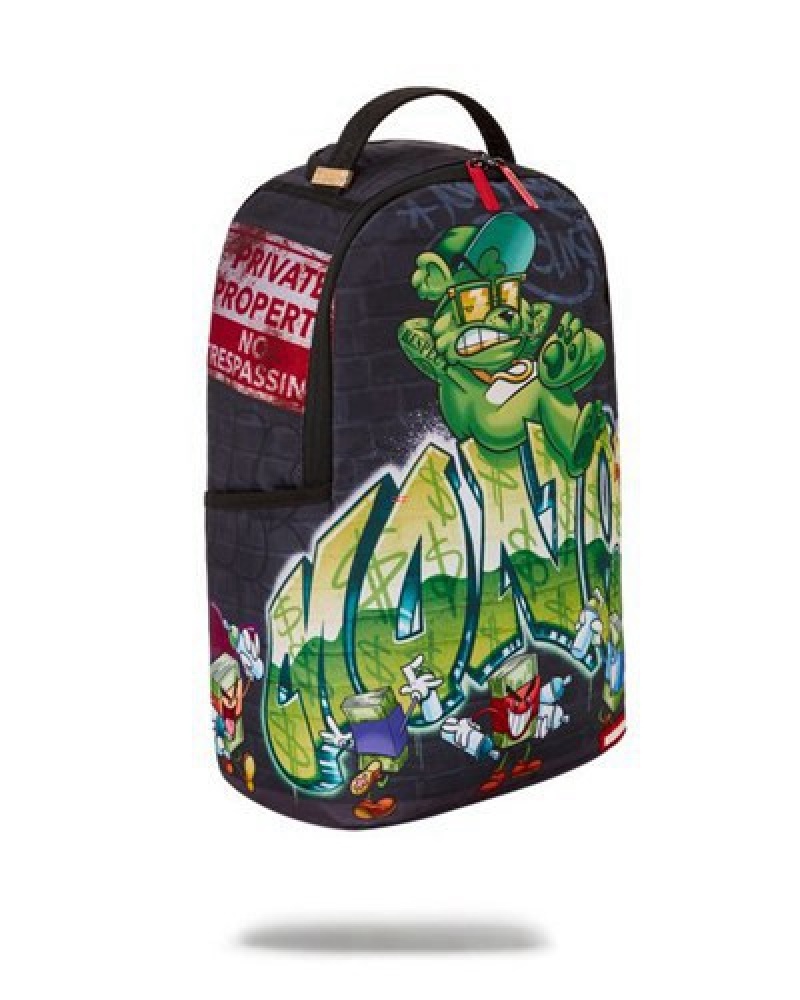 Green Sprayground Private Property (Dlxr) Backpacks | 41873-XDYU