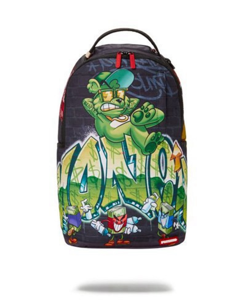 Green Sprayground Private Property (Dlxr) Backpacks | 41873-XDYU