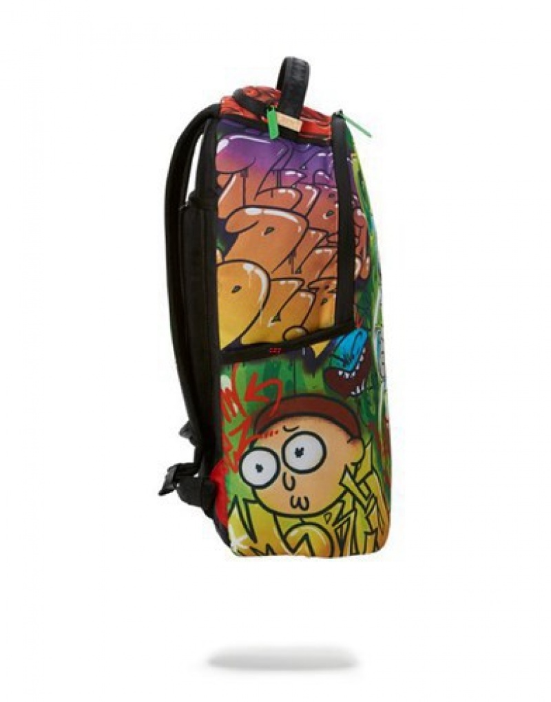 Green Sprayground Rick And Morty: Genius Backpacks | 85120-TAUW