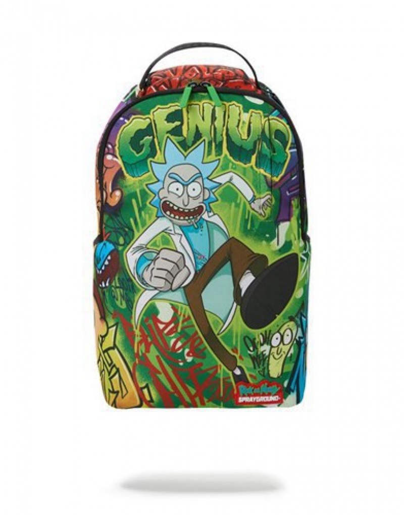 Green Sprayground Rick And Morty: Genius Backpacks | 85120-TAUW