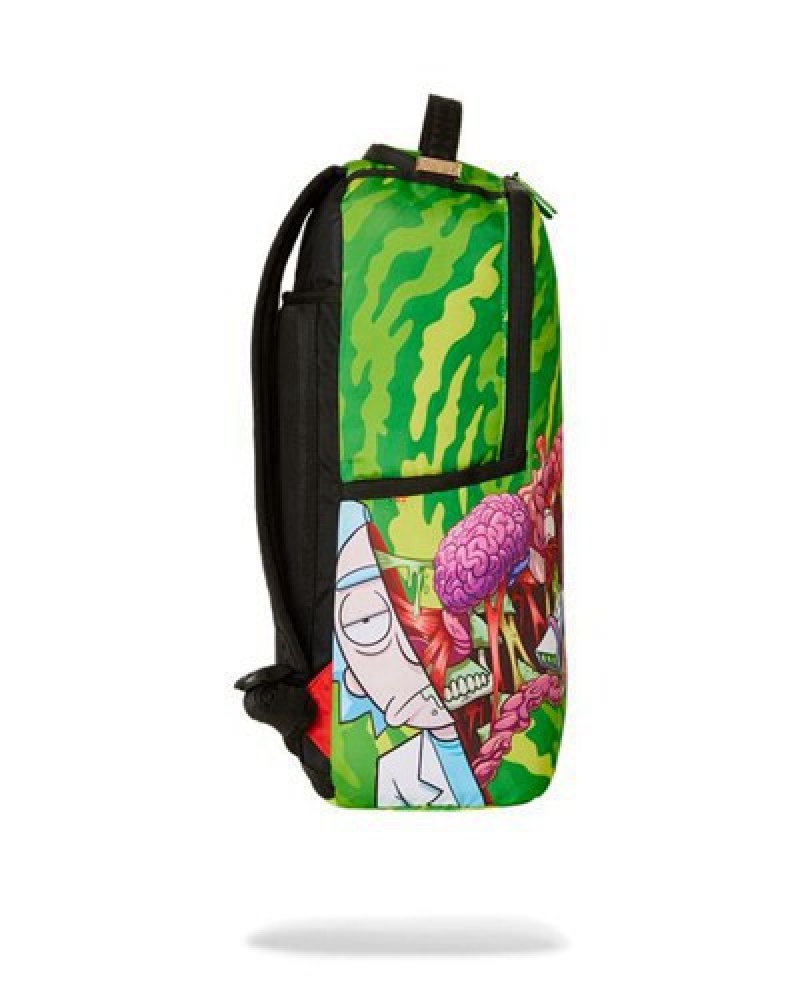 Green Sprayground Rick & Morty Got The Guts Backpacks | 25734-PMHV