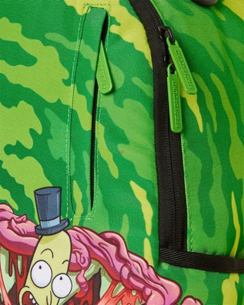 Green Sprayground Rick & Morty Got The Guts Backpacks | 25734-PMHV