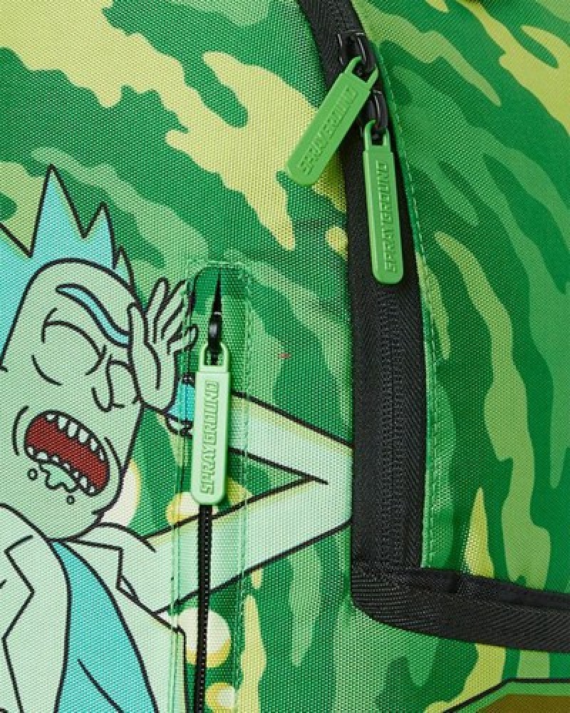 Green Sprayground Rick & Morty Portal Shark Backpacks | 71954-BRAG