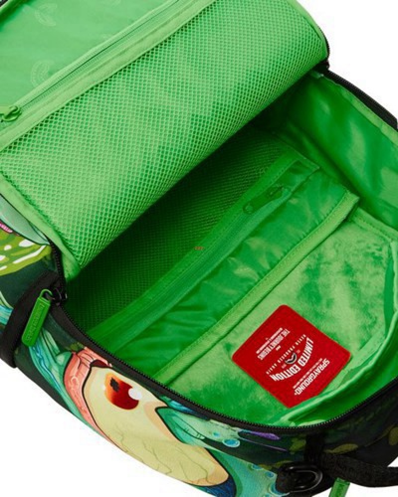 Green Sprayground Rick & Morty Portal Sharkmouth (Dlxr) Backpacks | 10435-RJDP