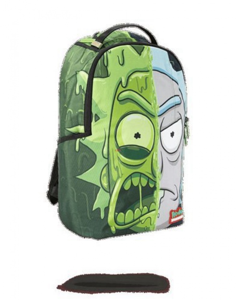 Green Sprayground Rick & Morty Toxic Rick Backpacks | 04132-TSGV