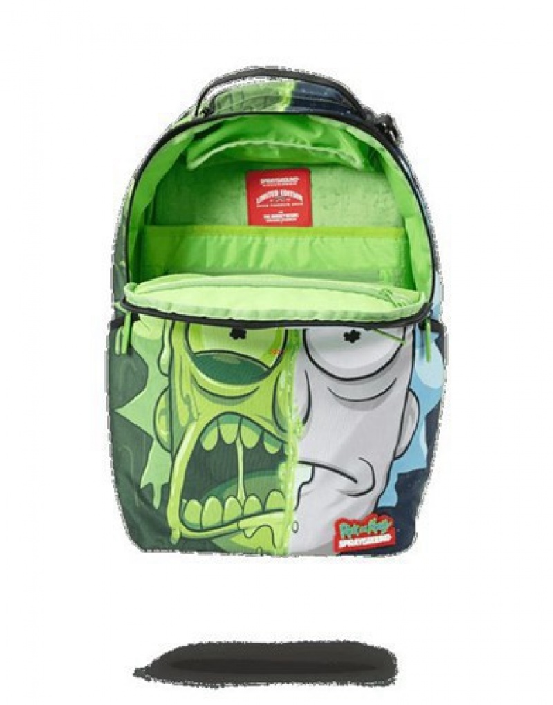 Green Sprayground Rick & Morty Toxic Rick Backpacks | 04132-TSGV